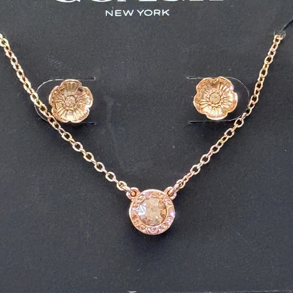 Coach Rose Gold Floral Earrings - Picture 2 of 4